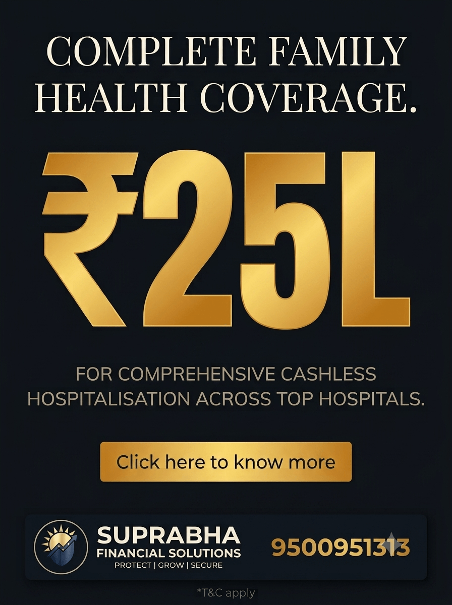 ₹25 L family health coverage — poster