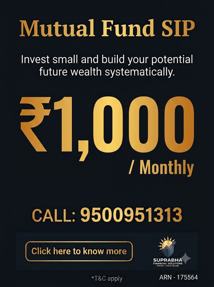 Mutual fund SIP from ₹1,000 a month — poster